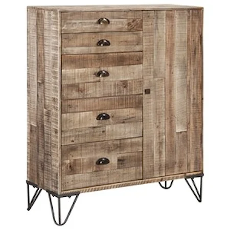 Industrial 5-Drawer Accent Cabinet